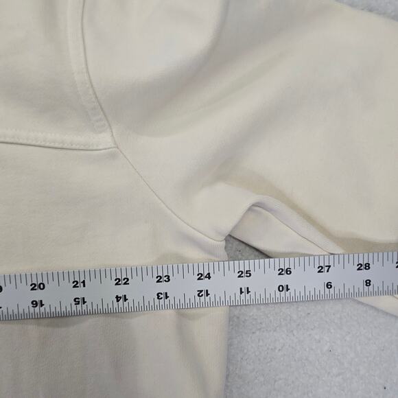Good American Fleece Shacket Womens L/XL 3/4 Bone Casual Button Down Long Sleeve - Picture 8 of 14